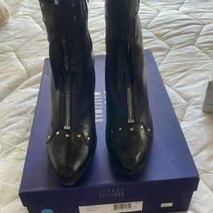 Stuart Weitzman black Nappa leather hiker inspired boot